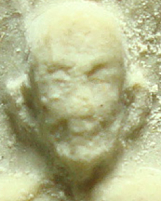 พระผงรูปเหมือนใบโพธิ์ เสาร์ ๕ เนื้อเกสร ยันต์ตรี หลวงปู่โต๊ะ วัดประดู่ฉิมพลี 2523