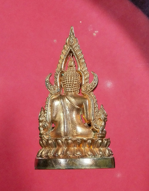 พระกริ่งพระพุทธชินราช ญสส.ปี 2543 เนื้อทองดอกบวบ สภาพสวยมากแดง กล่องเดิม( หมายเลข 354 )หลวงปู่หมุน