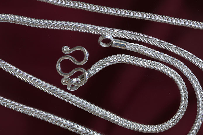 สร้อยเงินแท้ 92.5% ของใหม่ลายสวย 24 นิ้ว