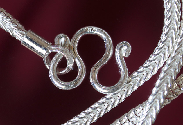 สร้อยเงินแท้ 92.5% ของใหม่ลายสวย 24 นิ้ว