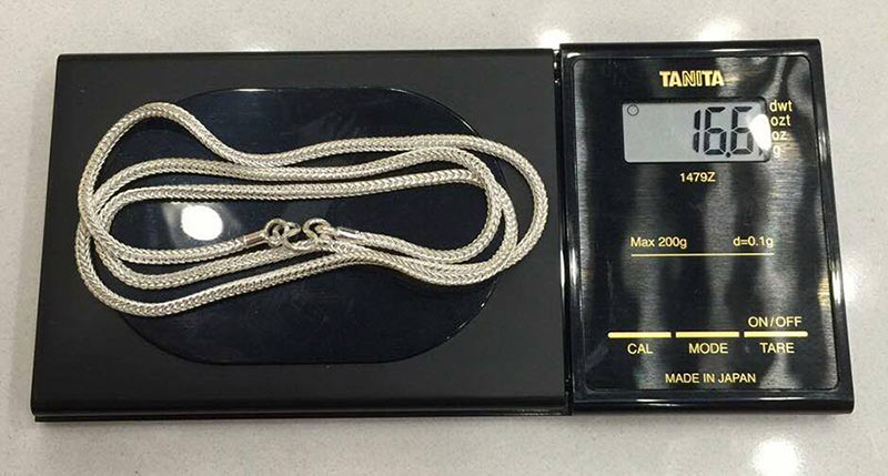 สร้อยเงินแท้ 92.5% ของใหม่ลายสวย 24 นิ้ว