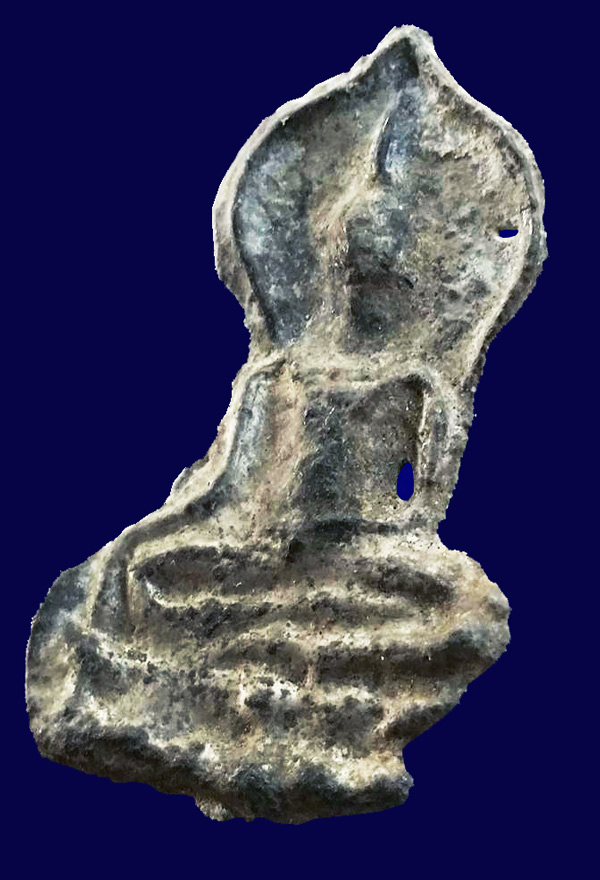 พระขุนแผนใบพุทธา กรุวัดราชบูรณะ เนื้อชินเงิน