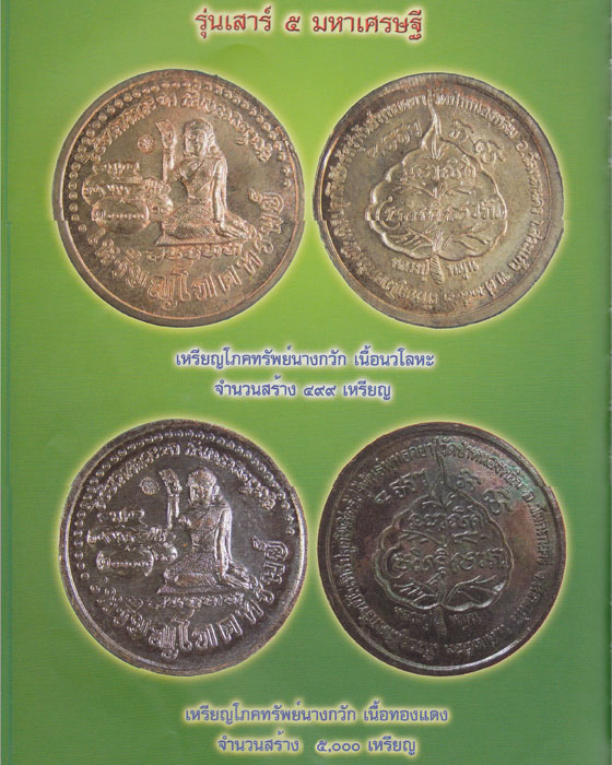 เหรียญโภคทรัพย์  หลวงปู่หมุน ฐิตสีโล รุ่น เสาร์ ๕ มหาเศรษฐี เนื้อทองแดง ตอกโค้ดมะ ปี ๒๕๔๓(๑๓)