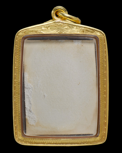 รูปกระจก หลวงพ่อจง วัดหน้าต่างนอก จ.อยุธยา 2495+เลี่ยมทอง+บัตรรับรอง