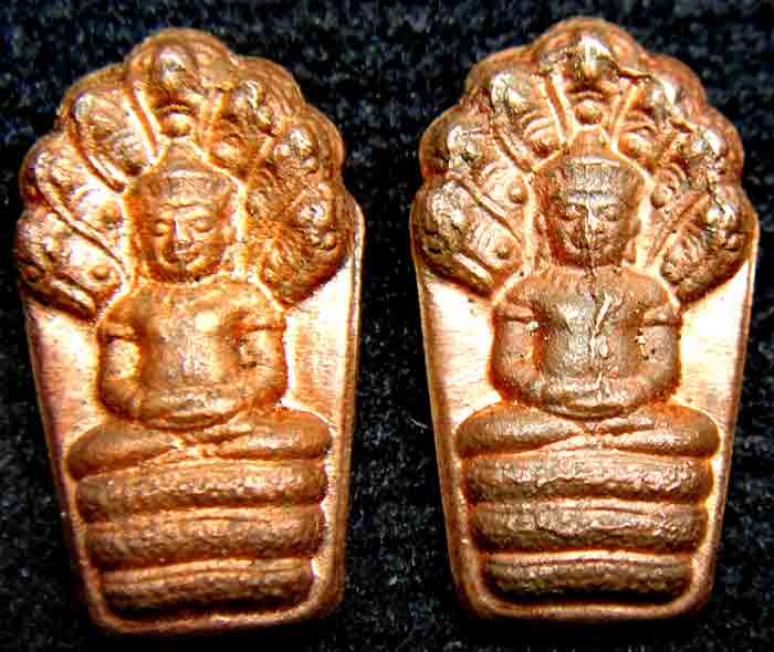 พระปรกใบมะขาม รุ่น 1 หลวงพ่อไสว วัดปรีดาราม อ.สามพราน จ.นครปฐม เนื้อทองแดง