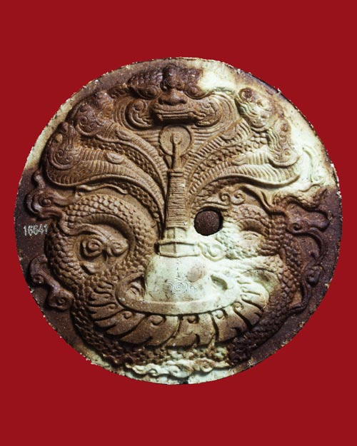 จตุคามรามเทพ รุ่นเสวยสุข เนื้อว่านดินกากยาก้นครกฝังเม็ดยา 5.2 CM.