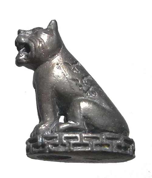 เสือมหาลาภพิมพ์เล็ก เนื้อสัมฤทธิ์เดช สร้างพิเศษ หลวงพ่อเปิ่น วัดบางพระ ปี 2541