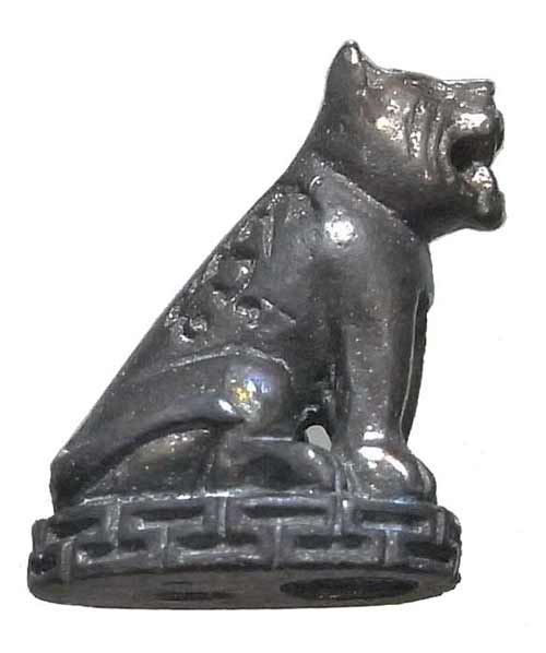 เสือมหาลาภพิมพ์เล็ก เนื้อสัมฤทธิ์เดช สร้างพิเศษ หลวงพ่อเปิ่น วัดบางพระ ปี 2541