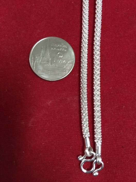 สร้อยเงินแท้ ลายพิกุล (สวมหัวได้) ทำจาก #ตอกที่ห่วง92.5% ยาว 24 นิ้ว #หนักประมาณ  11 กรัม