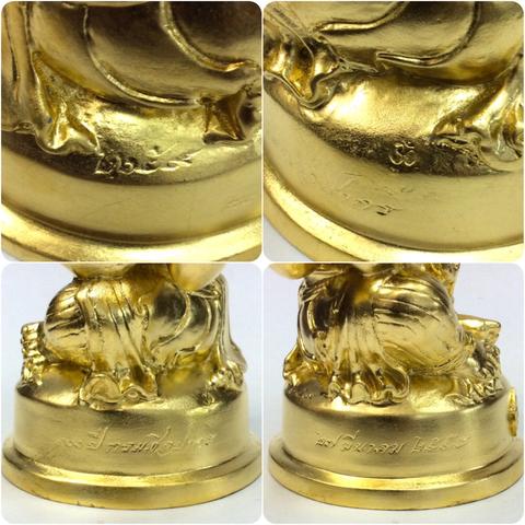 พระพิฆเนศ ปางนั่งบรมครู รุ่น100ปี กรมศิลปากร ขนาดบูชา หน้าตัก 4 นิ้วครึ่ง เนื้อนวโลหะ ปิดทอง