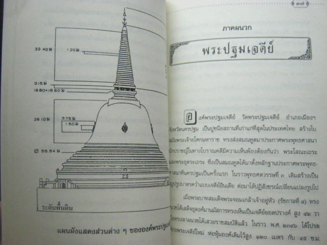 หนังสือพระปฐมเจดีย์ วัดพระปฐมเจดีย์ นครปฐม หนา 66 หน้า ภาพประกอบสี่สีกระดาษอาร์ตมัน