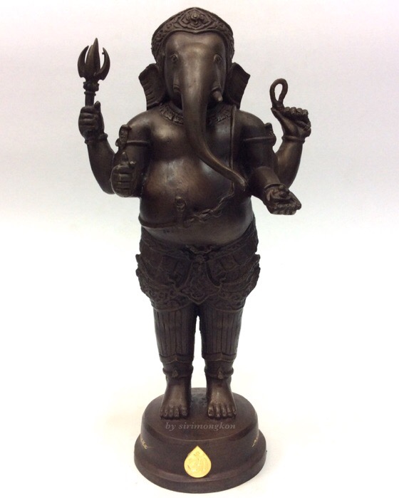 พระพิฆเนศ ปางยืนประทานพร รุ่น 100 ปี กรมศิลปากร ขนาดบูชา สูง 10.5 นิ้ว เนื้อโลหะผสม No.1811