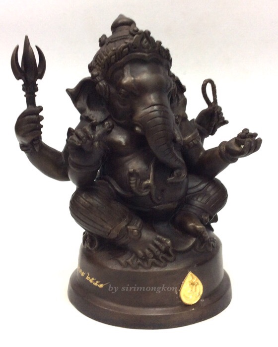 พระพิฆเนศ ปางนั่งบรมครู รุ่น 100 ปี กรมศิลปากร ขนาดบูชา หน้าตัก 4 นิ้วครึ่ง เนื้อโลหะผสม No.3124