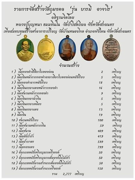 เหรียญหลวงปู่ฝั้น อาจาโร รุ่นบารมีอาจาโร หลวงปู่บุญหนาปลุกเสก อัลปาก้า 293