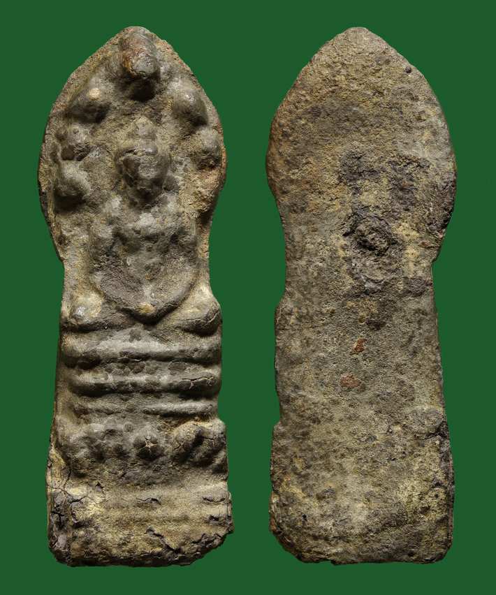 ตำนานสายคงกระพัน พระนาคปรก กรุวัดพระศรีฯ ลพบุรี พิมพ์ฐานสูง เนื้อชินเงิน พระสวยจากกรุ และหายากมาก