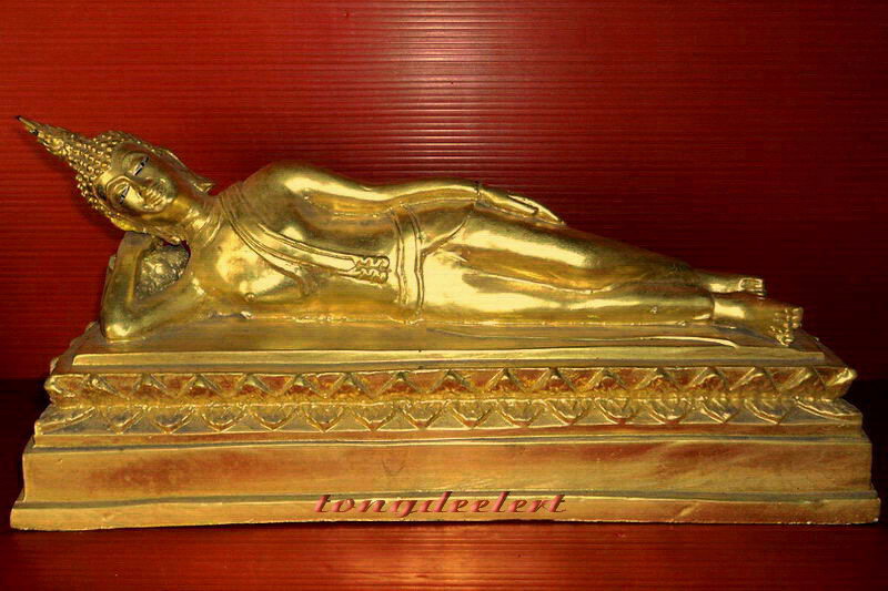 พระบูชาปางไสยาสน์(พระประจำวันอังคาร) ปิดทอง ตามุก สวยมากค่ะ
