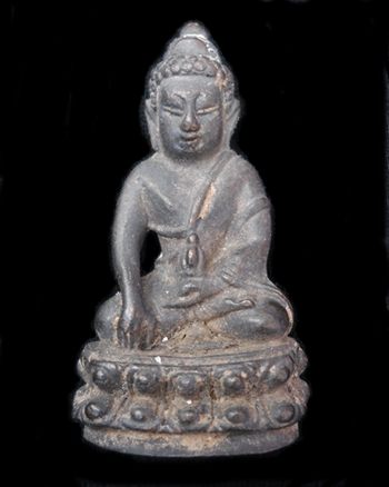 พระกริ่งอมตะเถระฐิตสีโล อายุยืน หมุนโชค เทดินไทย เนื้อนวโลหะ หลวงปู่หมุน วัดบ้านจาน 