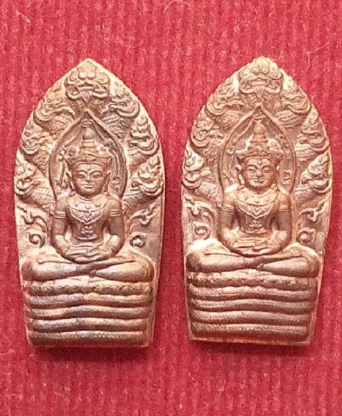 ปรกใบมะขามรุ่นแรก เนื้อทองแดง หลวงปู่ชื้น วัดญาณเสน อยุธยา ปี45 2องค์