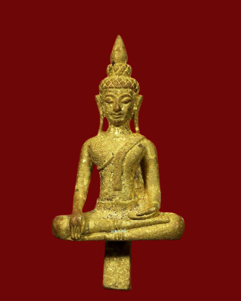 พระยอดธง กรุวัดชะเมา นครศรีธรรมราช เนื้อทองสัมฤทธิ์ (พิมพ์ใหญ่)