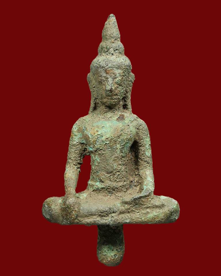 พระยอดธง กรุวัดชะเมา นครศรีธรรมราช เนื้อทองสัมฤทธิ์แก่ทอง... พิมพ์เล็ก