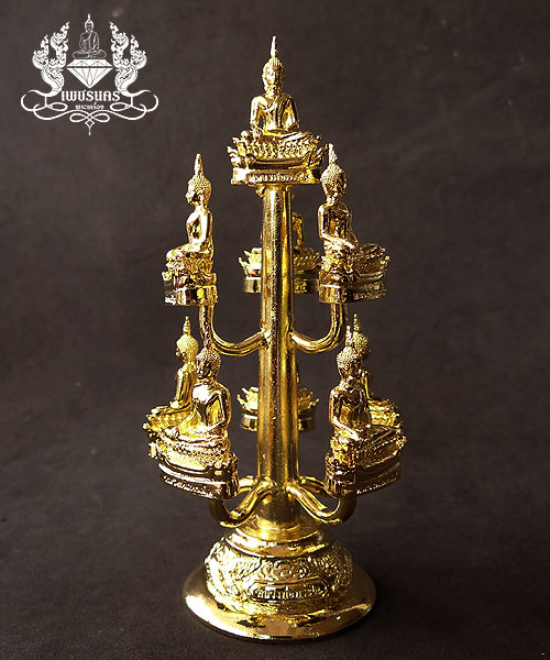 +++ พระกริ่งช่อ 9 องค์กระไหล่ทองหลวงพ่อพระใส รุ่นแผ่บารมี 2558 +++