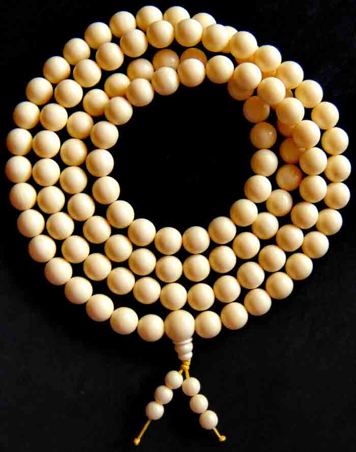 อลังการ..! เคาะเดียว สร้อยประคำ 108 เม็ดเรซิ่นลายกระดูก ขนาดเม็ด 15 มิล ยาว 58 นิ้ว