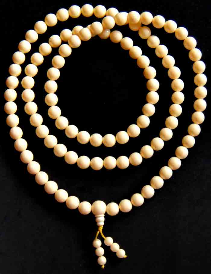 อลังการ..! เคาะเดียว สร้อยประคำ 108 เม็ดเรซิ่นลายกระดูก ขนาดเม็ด 15 มิล ยาว 58 นิ้ว