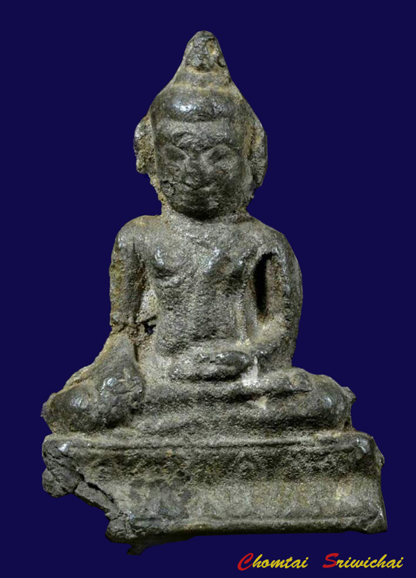 พระอู่ทองนั่งบัวสองชั้น เนื้อชินเงิน กรุวัดราชบูรณะ เมืองกรุงเก่า พระนครศรีอยุธยา