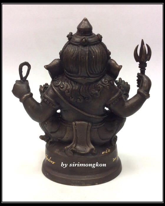 พระพิฆเนศ ปางนั่งบรมครู รุ่น 100 ปี กรมศิลปากร ขนาดบูชา หน้าตัก 4 นิ้วครึ่ง เนื้อโลหะผสม No.352