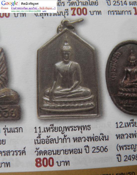 เหรียญพระพุทธหลังยันต์ เนื้ออัลปาก้า หลวงพ่อเงิน วัดดอนยายหอม  จ.นครปฐม  สภาพสวย