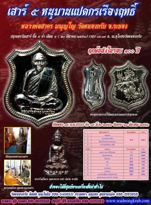 (2) เหรียญโลห์ หนุมานแปดกรเรืองฤทธิ์ ลพ.สาคร ปี 2553 เนื้อระฆังแตก หมายเลข 794