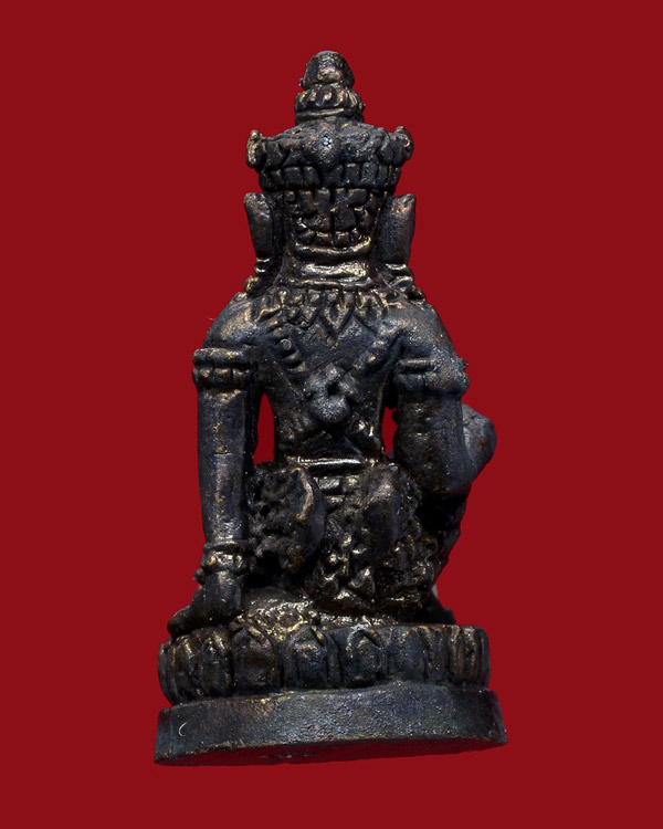 ลอยองค์จิ๋ว จตุคามรามเทพ รุ่นเงินไหลมา 3 เนื้อนวโลหะ ขนาด 2 CM. พร้อมกล่องเดิมจากวัด