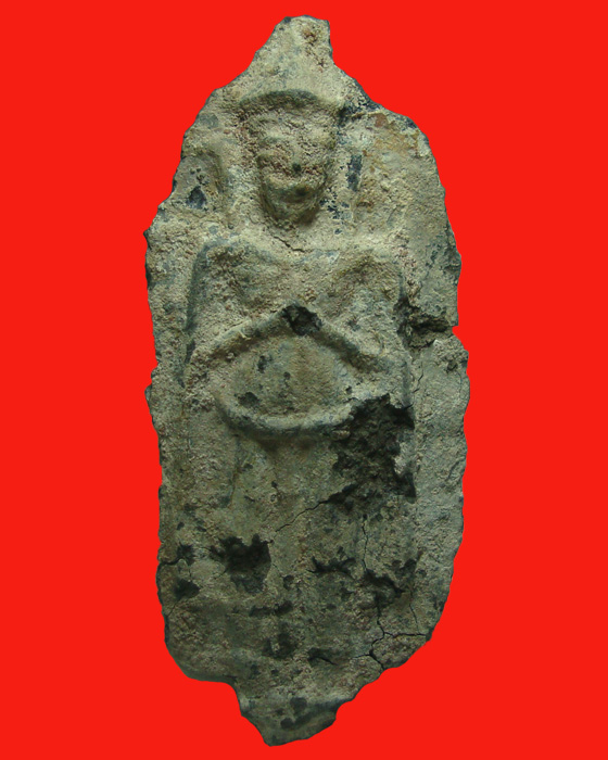 พระกรุวังเพิ่ม เนื้อชินเงิน พระร่วงยืน พิมพ์พนมมือ