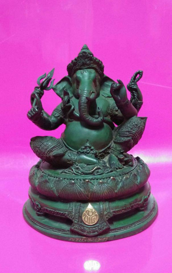 พระพิฆเนศ รุ่น ขอได้ดั่งใจหวัง เนื้อสนิมเขียว ขนาด 3 นิ้ว