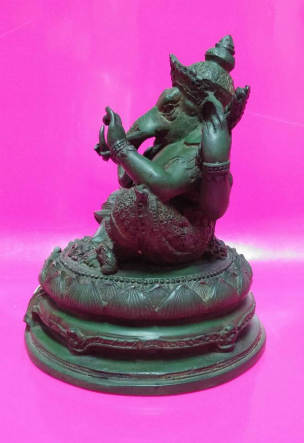 พระพิฆเนศ รุ่น ขอได้ดั่งใจหวัง เนื้อสนิมเขียว ขนาด 3 นิ้ว