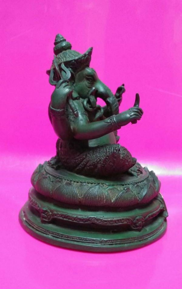 พระพิฆเนศ รุ่น ขอได้ดั่งใจหวัง เนื้อสนิมเขียว ขนาด 3 นิ้ว