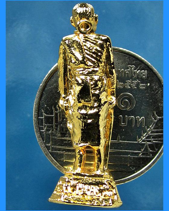 รูปหล่อยืน หลวงพ่อฤาษี วัดท่าซุง ออกที่วัดศาลพันท้ายนรสิงห์ สมุทรสาคร ปี 2536