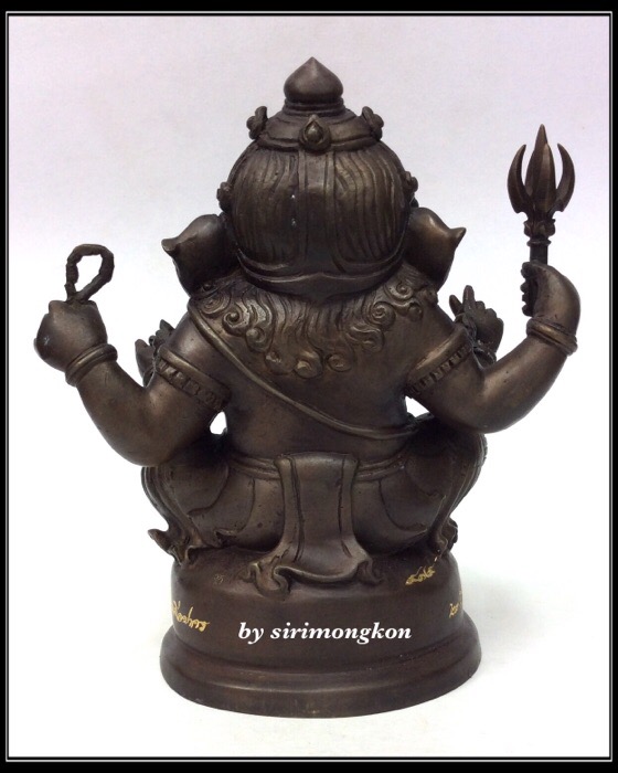 พระพิฆเนศ ปางนั่งบรมครู รุ่น 100 ปี กรมศิลปากร ขนาดบูชา หน้าตัก 4 นิ้วครึ่ง เนื้อโลหะผสม No.979