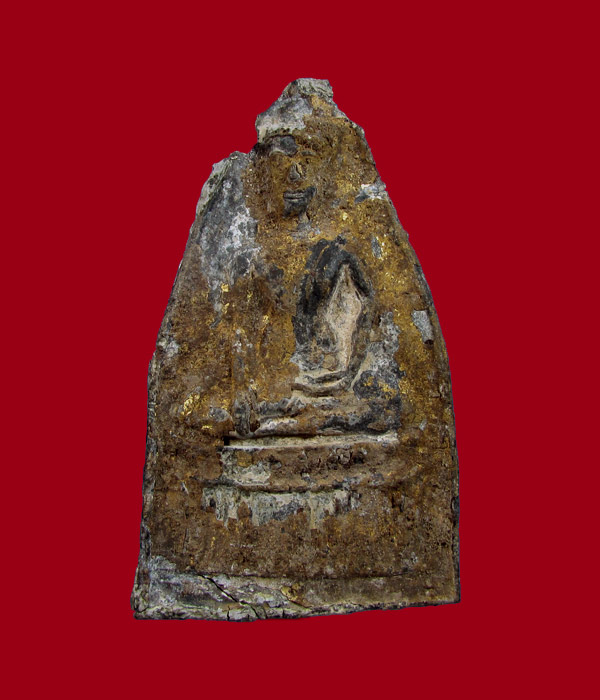 พระท่ากระดานหูช้าง กรุวัดเทวสังฆาราม(เหนือ) กาญจนบุรี เนื้อชินตะกั่วสนิมแดง องค์รองแชมป์งานสามพราน