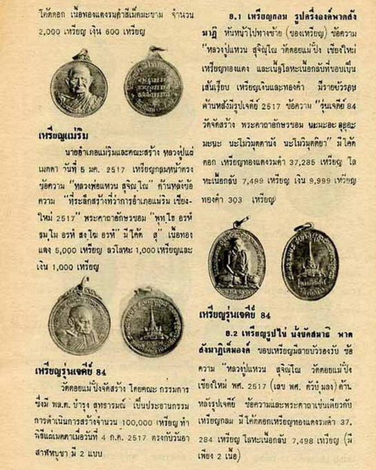 เหรียญกลม เนื้อเงิน รุ่นเจดีย์ ๘๔ หลวงปู่แหวน สุจิณโณ วัดดอยแม่ปั๋ง จ.เชียงใหม่ สร้างปี ๒๕๑๗