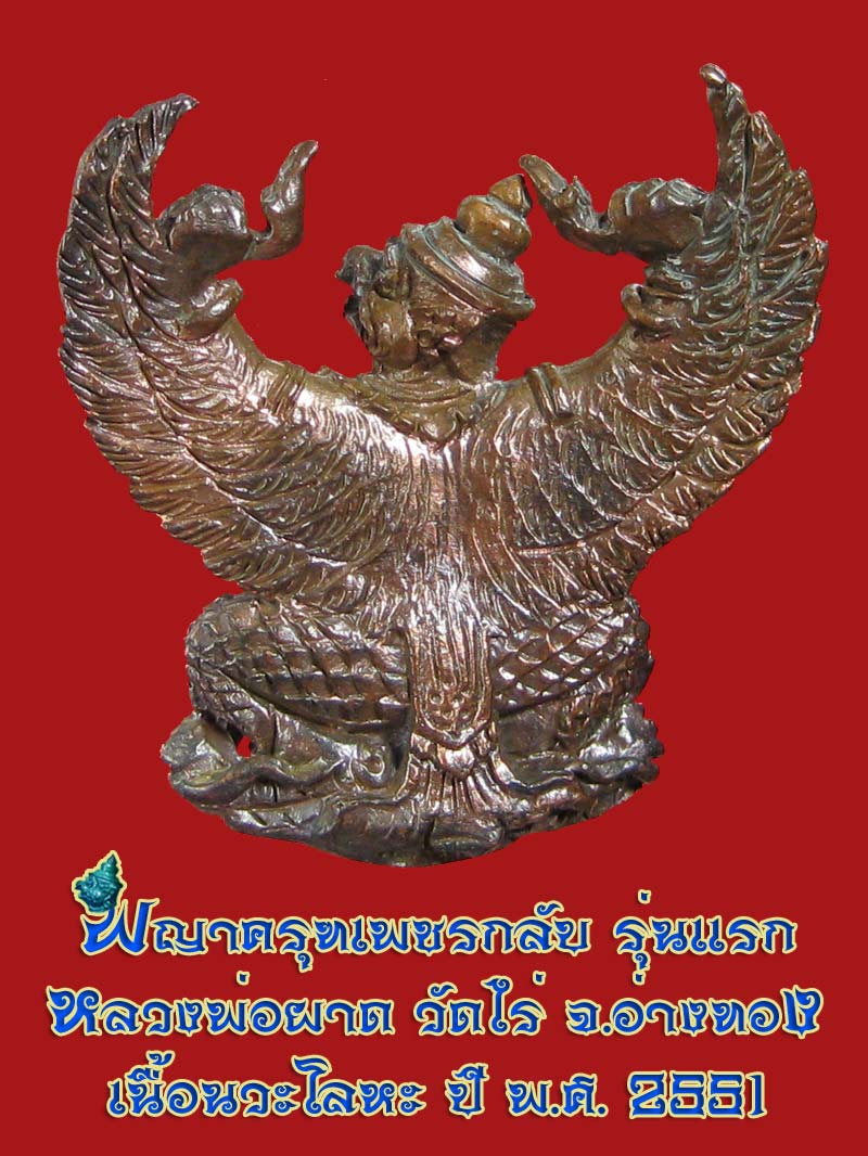 (17) พญาครุฑ รุ่น 1 (เนื้อนวโลหะ) หลวงปู่ผาด วัดไร่ อ่างทอง พ.ศ.2551