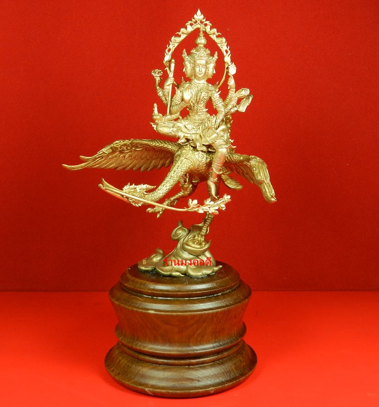 พระพรหมประสิทธิ์ประทับหงส์สวรรค์เหินฟ้า ขนาดสูงรวมฐาน 18 ซม เนื้อบรอนซ์อเมริกา No.580