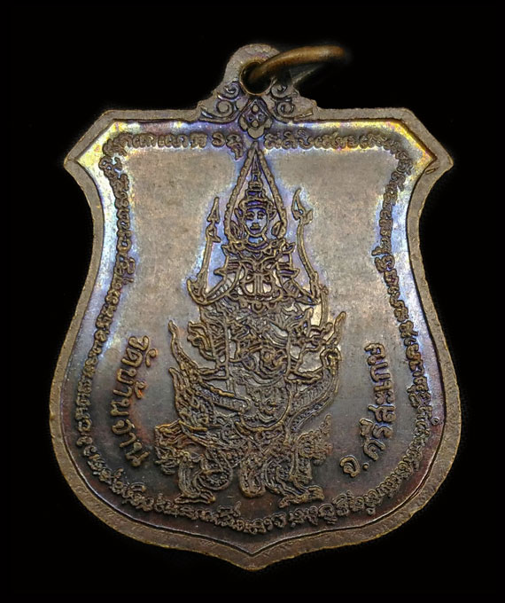 เคาะเดียว เหรียญนารายณ์ทรงครุฑ หลวงปู่หมุน ปี42 โค๊ดวัดสุทัศน์ จมูกงามๆ ประคำเด่งๆ  ผิวรุ้งๆ