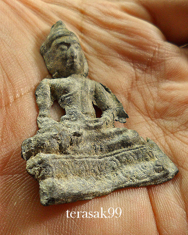 พระอู่ทองบัวสองชั้น เนื้อชินเงิน กรุวัดราชบูรณะ อยุธยา 