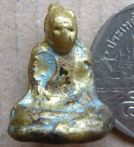 รูปหล่อหลวงพ่อเขียน รุ่นเถ้าแก่หอเตี๊ยะ ปี 2499 เนื้อทองผสม วัดสำนักขุนเณร จ.พิจิตร