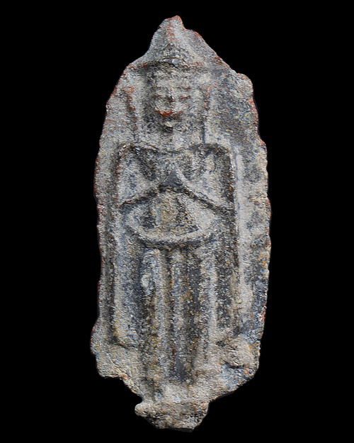 พระร่วงยืน พิมพ์พนมมือ กรุวังเพิ่ม จ.ขอนแก่น เนื้อตะกั่วสนิมแดง สภาพสวยมากมาก+บัตรรับรองครับ