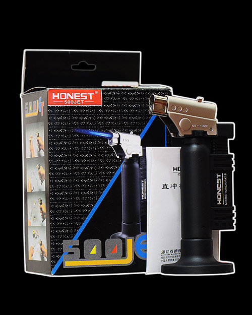 ปืนแก็สพ่นไฟ เติมแก็สได้ ใช้งานเลี่ยมกรอบกันน้ำ แกะพลาสติกกันน้ำออก ฯลฯ+อุปกรณ์ครบ