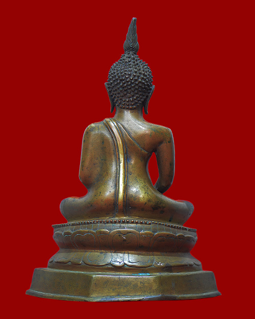 พระบูชา5นิ้ว สมัยรัชกาล ก้นดินไทย เนื้ออมแดง พิมพ์สมาธิ