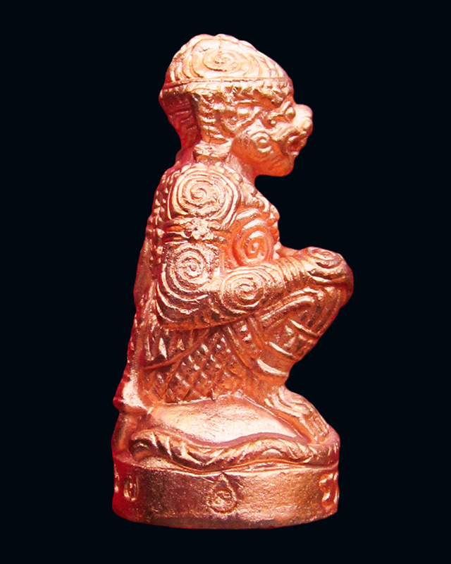 หนุมานมหาปราบไพรี หลวงปู่บัว ถามโก วัดศรีบุรพาราม จ.ตราด เนื้อทองแดงนอก ก้นอุดผงผสมสีผึ้ง กล่องเดิม