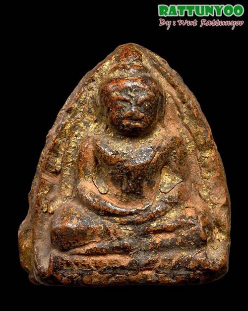 พระหลวงพ่อโตกรุวัดบางกระทิงพิมพ์สมาธิ ลงลักปิดทองเดิม สภาพสวยมาก